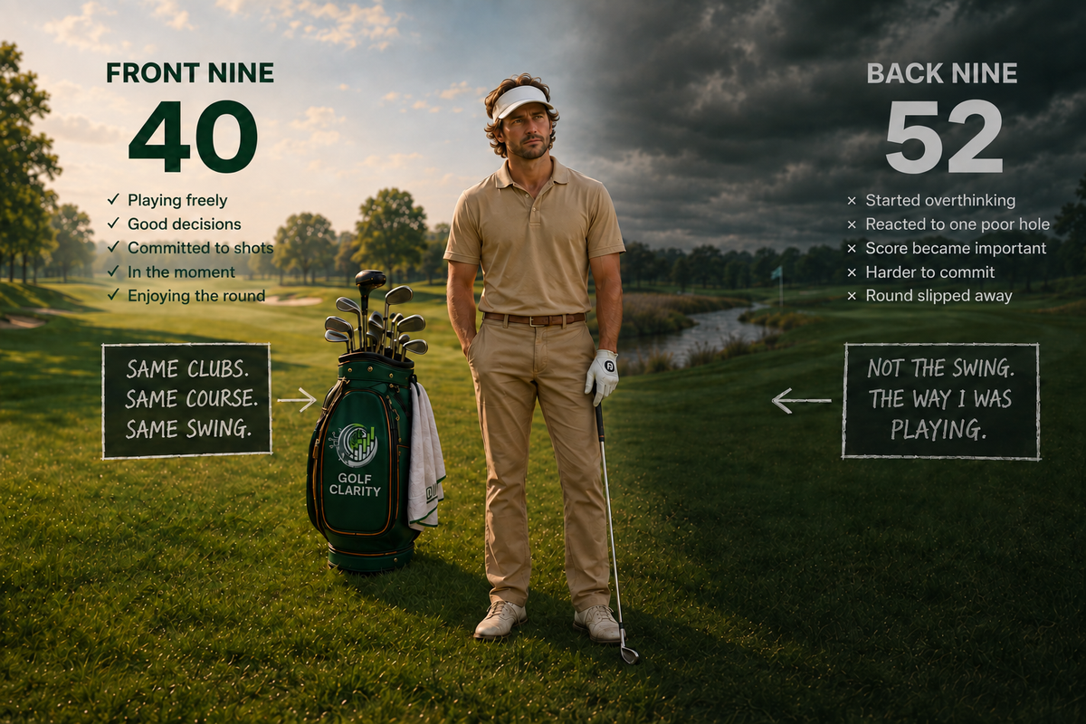 Shoot 40 on the front and 52 on the back, it's not your swing, it's how you react