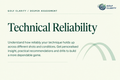 Golf Clarity Technical Reliability assessment card with a summary of personalised insight, recommendations and drills